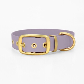 THE DOG IDEA Biothane Halsband Gold Lavendel XXL