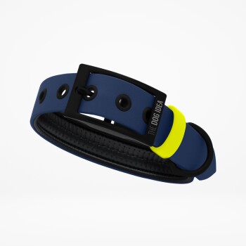 THE DOG IDEA Biothane Halsband Navy neon gelb XXL