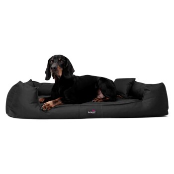 Tierlando GOOFY - Orthopädisches Hundebett aus Polyester inkl. Matratzenschoner schwarz 90 cm, 22 cm, 75 cm