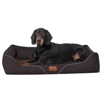 Tierlando WILLIAM Couture - Orthopädisches Hundebett braun 1,6 m, 22 cm, 1,1 m