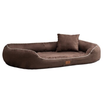 Tierlando MARLON VISCO PLUS Velours - Orthopädisches Hundebett braun 1 m, 30 cm, 85 cm