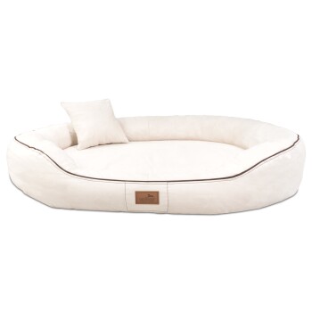 Tierlando MARLON VISCO PLUS Velours - Orthopädisches Hundebett creme 1 m, 30 cm, 85 cm