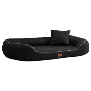 Tierlando MARLON VISCO PLUS Velours - Orthopädisches Hundebett schwarz 1,7 m, 35 cm, 1,1 m