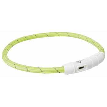 Trixie Flash Leuchtring USB, Nylon grün XS-S