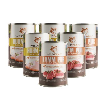 Wildfang Nassfutter Mix 6 x 400g - BARF Qualität