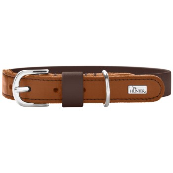 Dog Sport HUNTER Hundehalsband wolmar biothane x leder braun XS-S