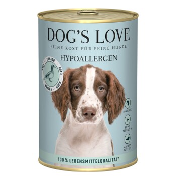 DOG'S LOVE Nassfutter Hund, Adult, Hypoallergen Ente 6x400 g
