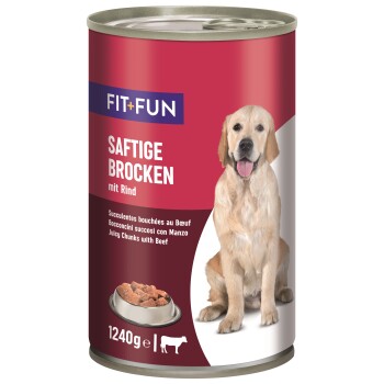 FIT+FUN Nassfutter Hund Audlt, Ragout, Rind 6x1,24 kg