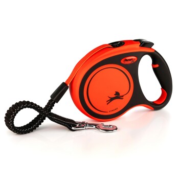 Flexi XTREME Gurt-Rollleine orange/ schwarz L, 5 m