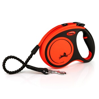 Flexi XTREME Gurt-Rollleine orange/ schwarz M, 5 m