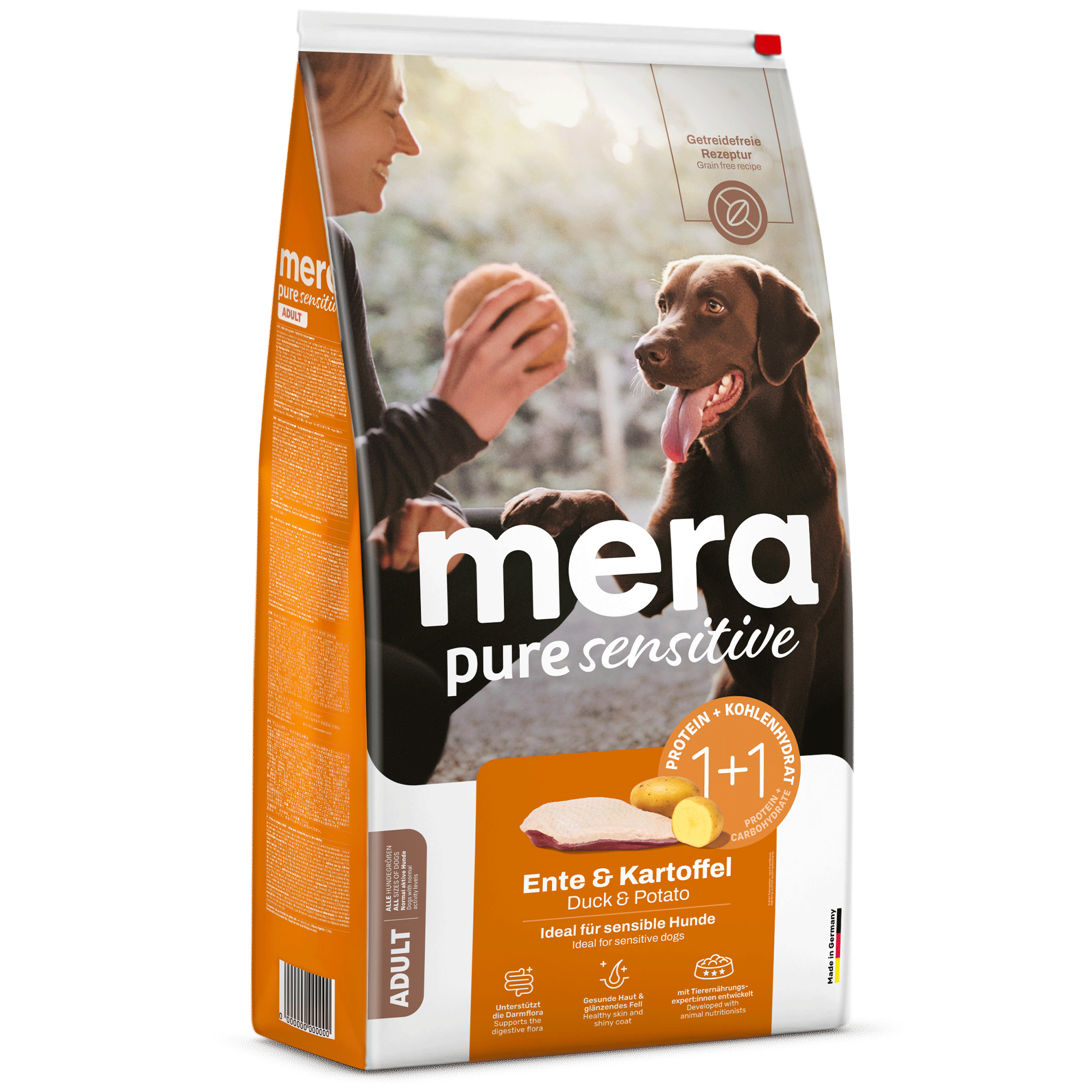 mera pure sensitive Ente & Kartoffel 1kg - Trockenfutter getreidefrei für Hunde