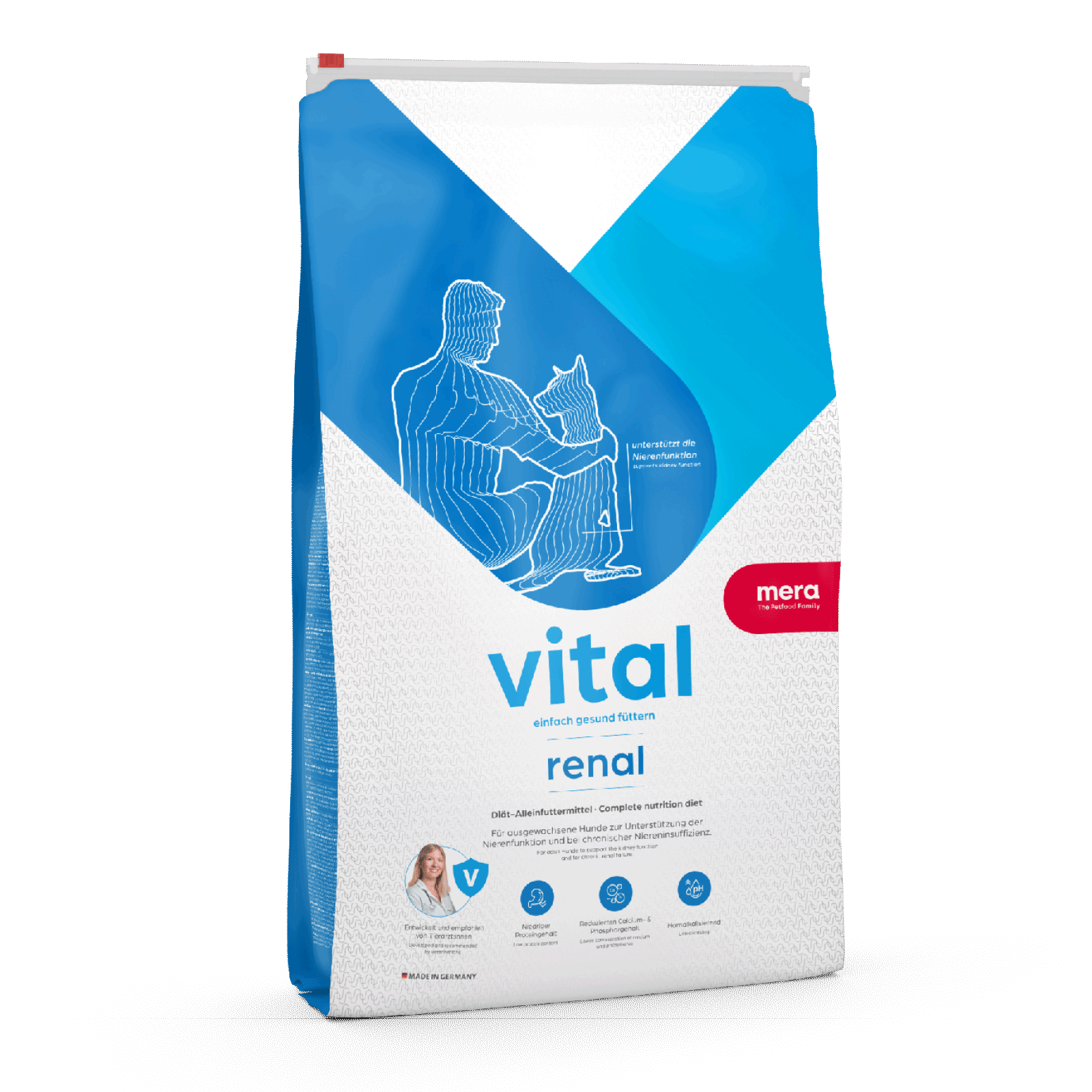 mera vital Renal Trockenfutter für Hunde | Unterstützt die Nierenfunktion | Hundefutter | Diätfutter | Von Tierärzt:innen empfohlen