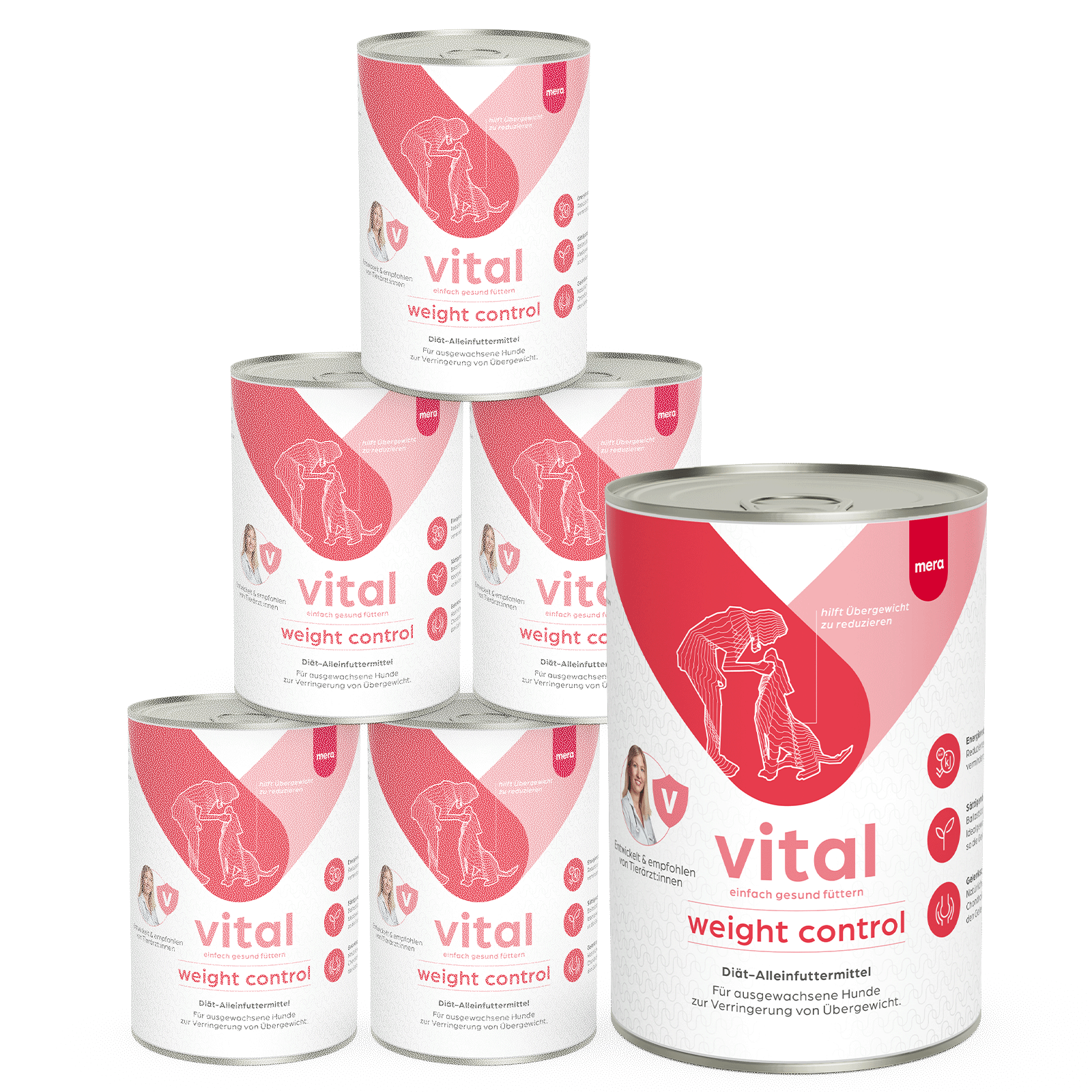 mera vital Weight Control Nassfutter für Hunde | Hilft Übergewicht zu reduzieren | Hundefutter | Diätfutter | Von Tierärzt:innen empfohlen