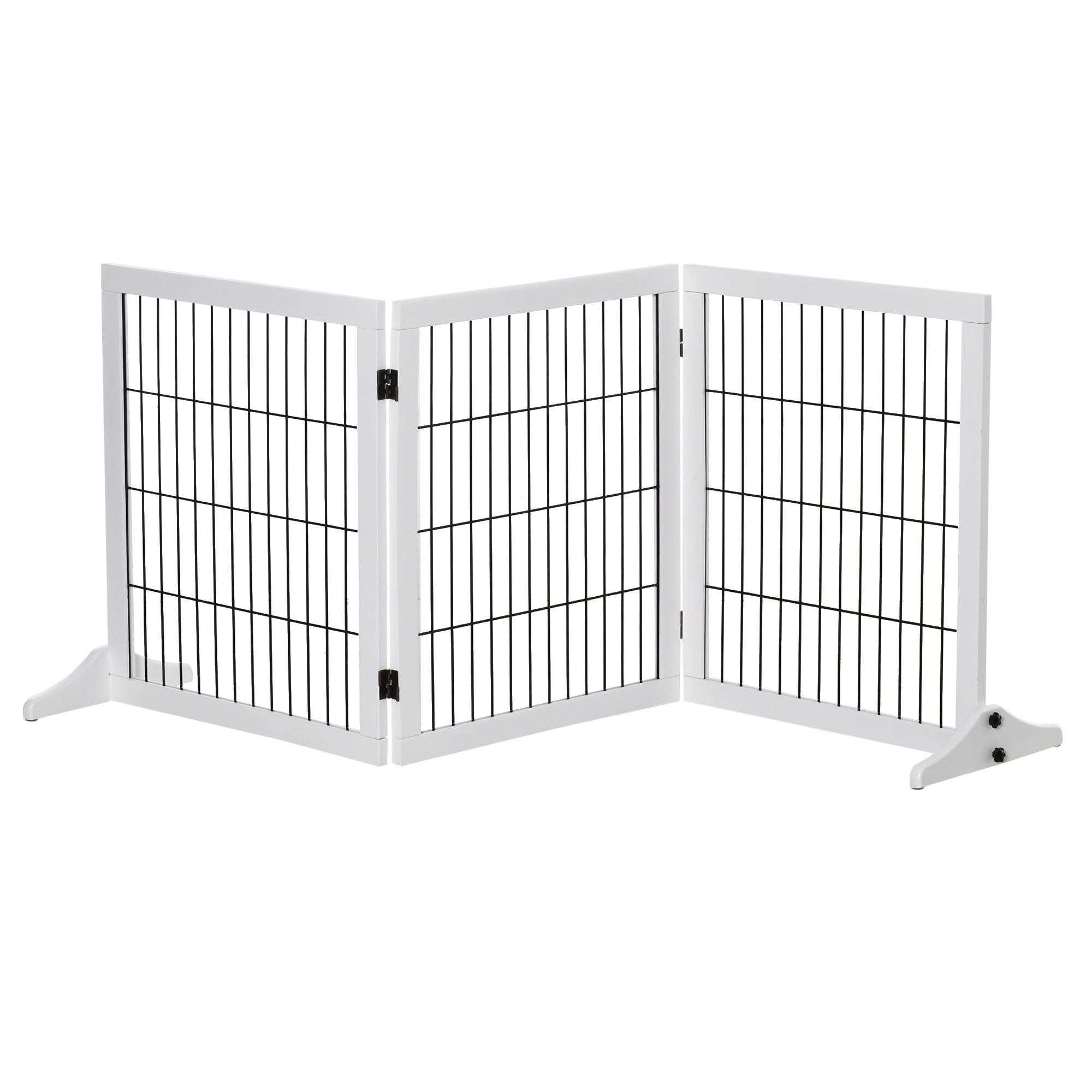 PawHut Absperrgitter für Hunde Schutzgitter Treppengitter 185 x 36 x 71 cm aus Kiefernholz in Weiß, ideal für Türschutz & Hundesicherheit .de