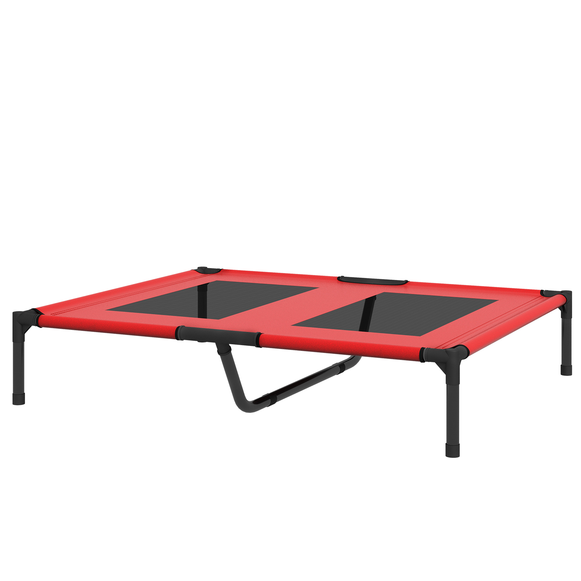 PawHut Erhöhtes Hundebett Haustierbett 92x76x18cm Outdoor Hundeliege atmungsaktiv für große Hunde Camping Oxford Rot .de