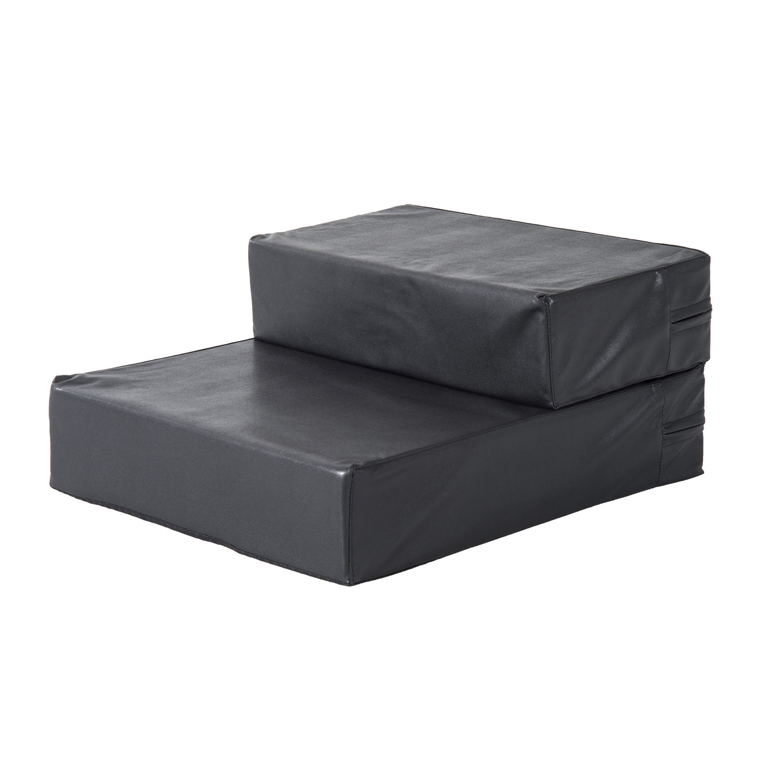 PawHut Haustiertreppe klappbar mit 2 Stufen für Katzen und Hunde, schwarz, L45xB39xH20cm, praktische Tierunterlage für einfaches Aufsteigen .de