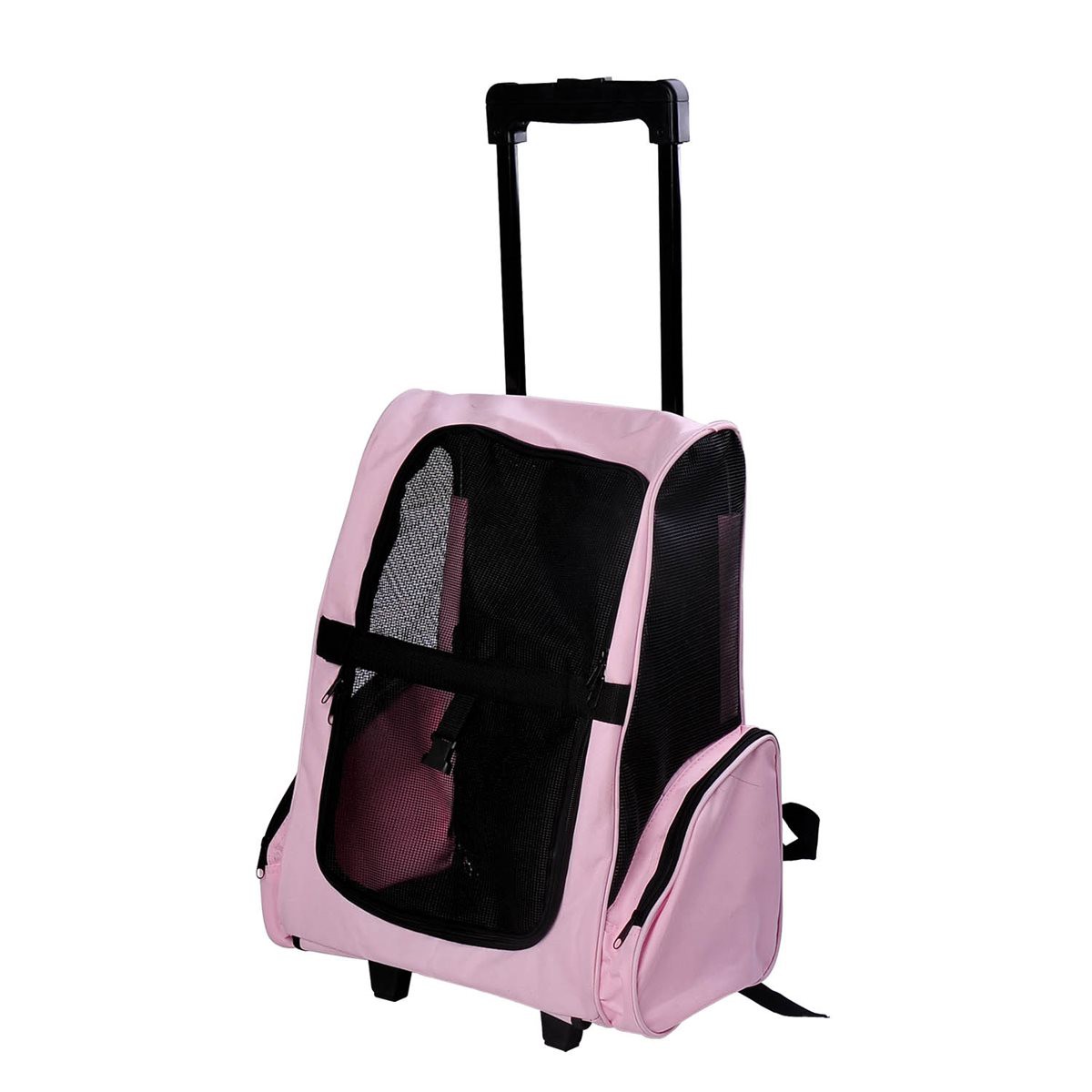 PawHut Hunde Trolley Tragetasche Transporttasche Rucksack Hunde Box Hunde Trolley pink