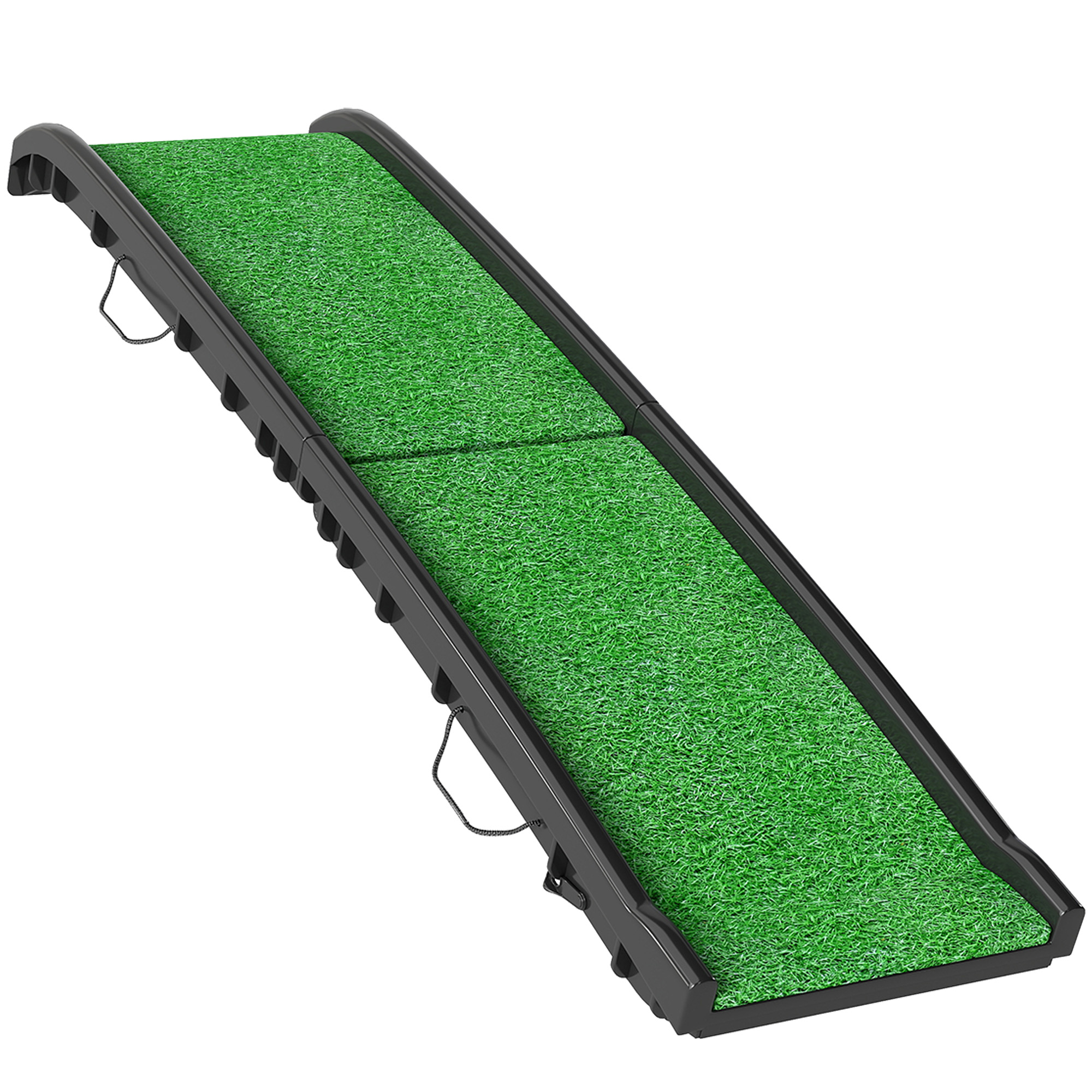 PawHut Hunderampe klappbar Hundetreppe Auto & SUV rutschfest Einstiegshilfe für Kofferraum, 155x38,5cm, Hundeautorampe für Große & Kleine Tiere bis 90 kg Schwarz