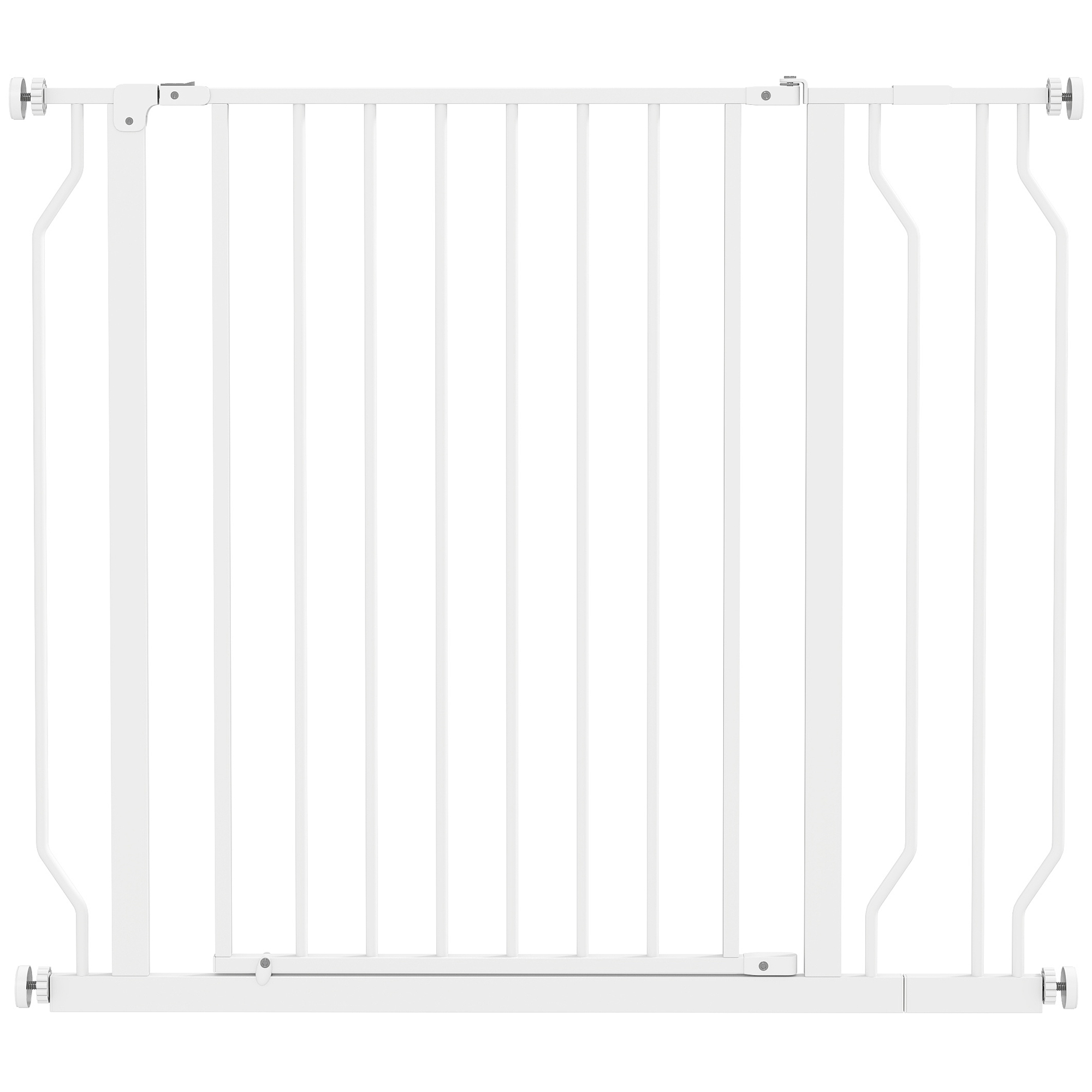 PawHut Treppenschutzgitter Türschutzgitter mit Zwei-Wege-Öffnung, einstellbar 75-95cm, Stahl in Weiß, sicherer Schutz für Kinder & Haustiere .de