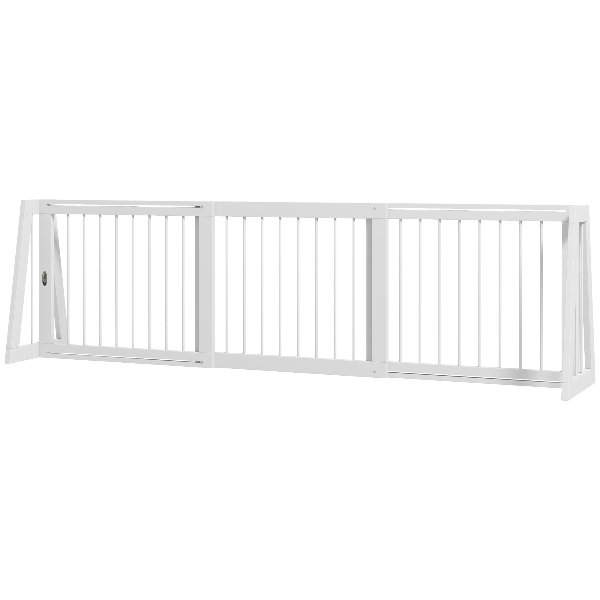 PawHut Türgitter Hund ausziehbar Holzrahmen 71-190 cm, 3 Paneele, Treppengitter für Küche Flur Treppen, 38,5 x 56 cm, Weiß .de