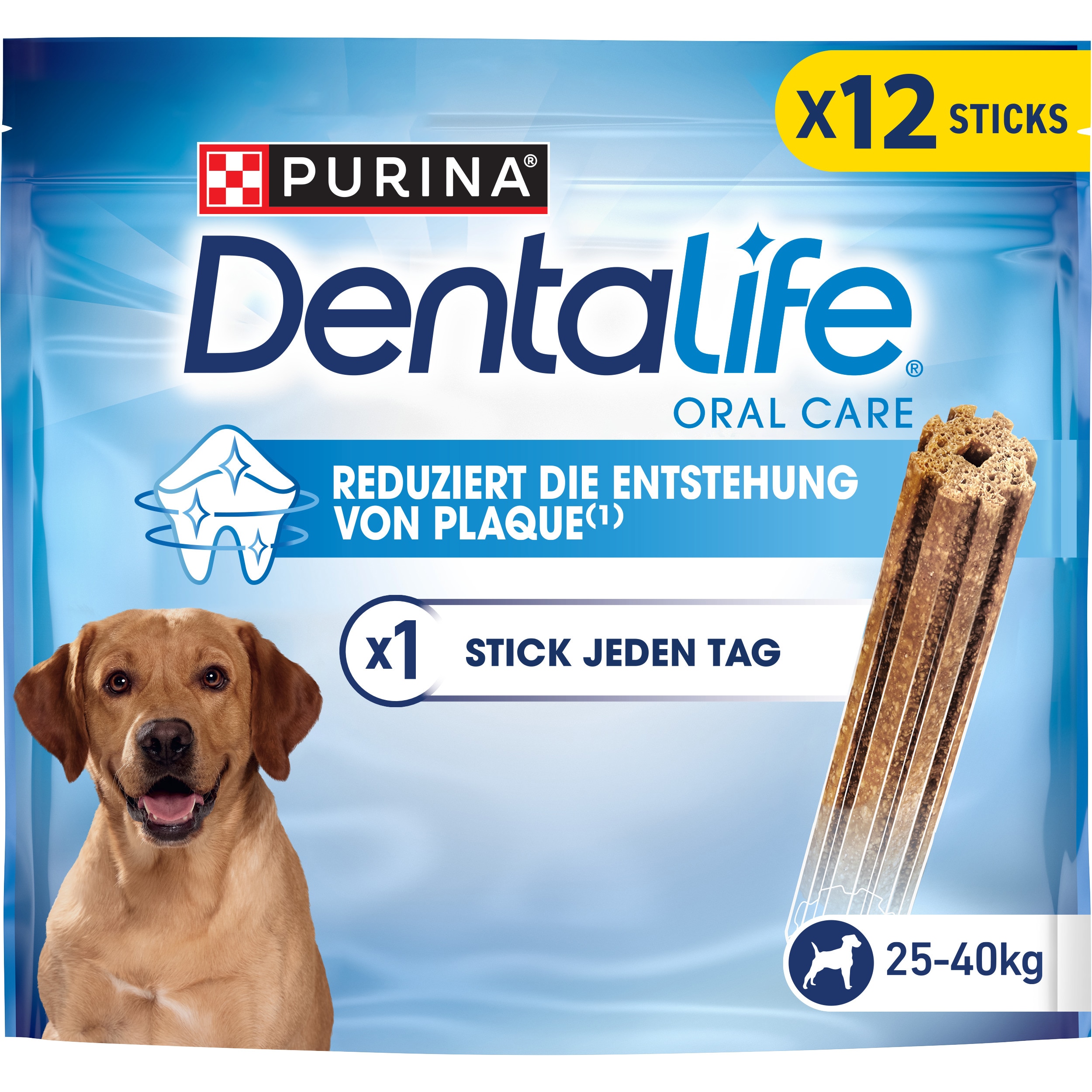 PURINA DENTALIFE, Zahnpflege-Snack für große Hunde, Maxipack, 12 Sticks