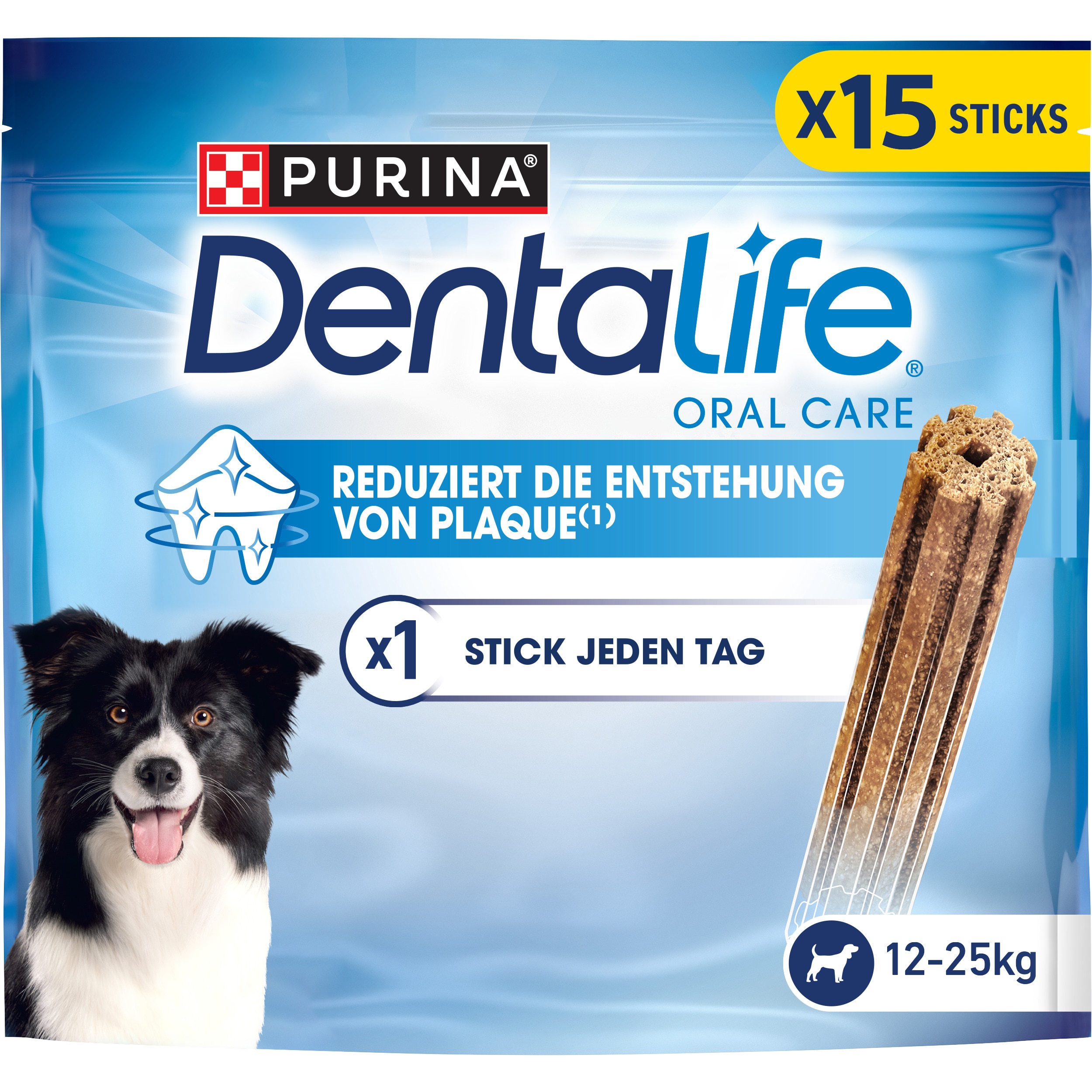 PURINA DENTALIFE, Zahnpflege-Snack für mittelgroße Hunde, Maxipack, 15 Sticks
