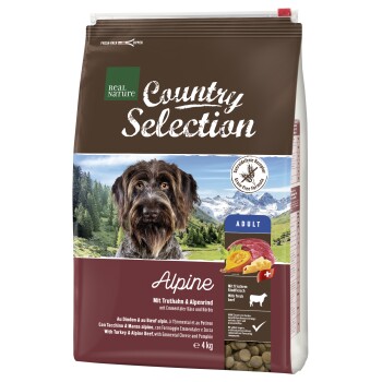 REAL NATURE Country Selection Trockenfutter Hund, Adult, Alpine, Truthahn und Alpenrind 4 kg