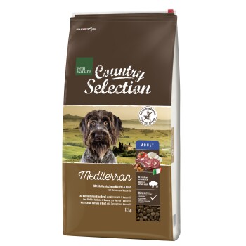 REAL NATURE Country Selection Trockenfutter Hund, Adult, Mediterran, Büffel und Rind 12 kg