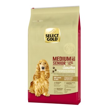 SELECT GOLD Sensitive Trockenfutter Hund Senior Medium Lamm und Reis 12 kg