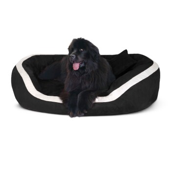 Tierlando ® PEPPER Orthopädisches Hundebett Hundesofa L XL XXL Velours MEGA DICK & WEICH schwarz 1,6 m, 30 cm, 1,3 m