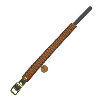 Wildfang Hundehalsband "Naturgeflüster" aus Biothane mit Paracord braun S